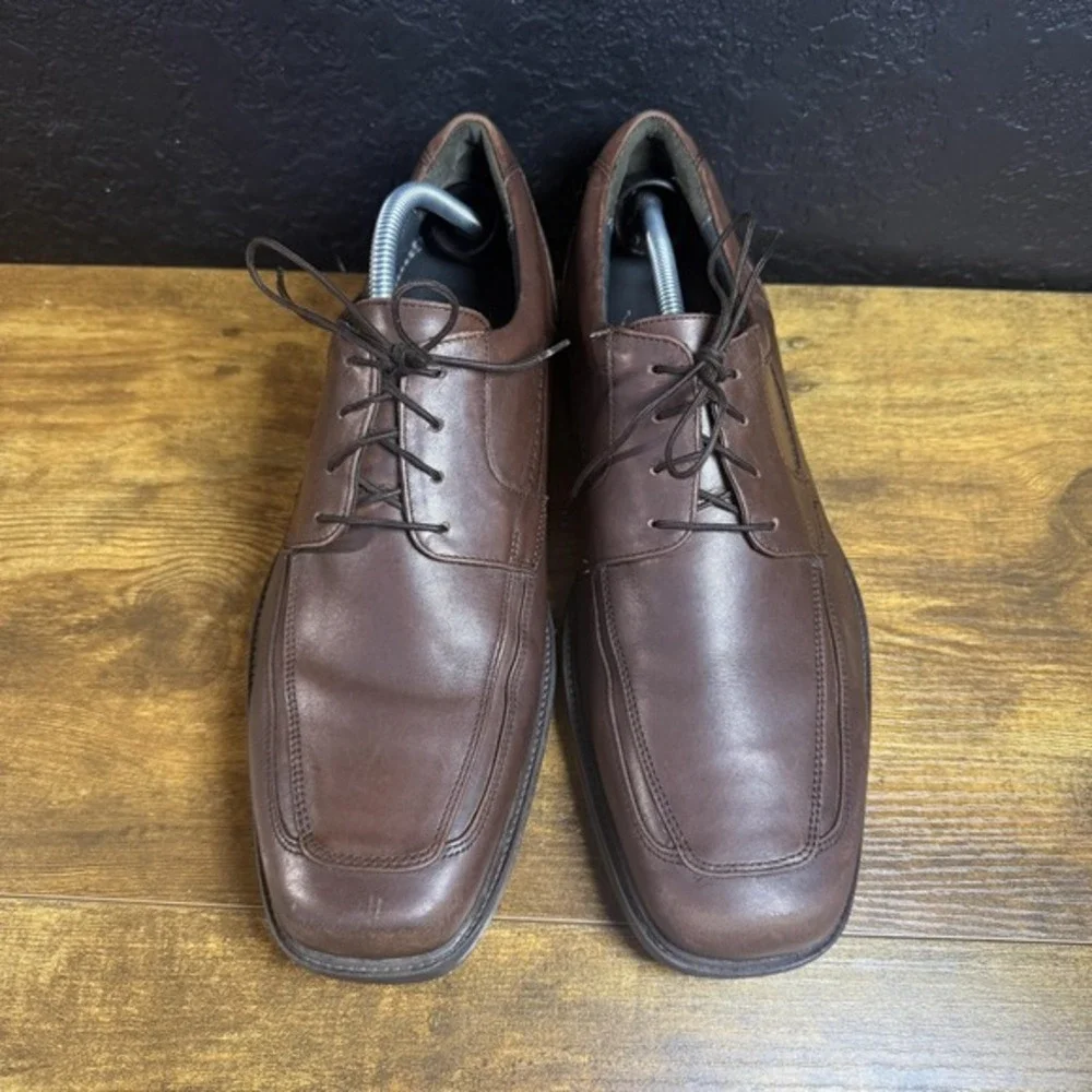 Johnston & Murphy 20-3602 Brown Leather Bicycle Toe Oxford Mens Size 12 M‎